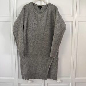 Club Monaco Italian Yarn Wool Silk Grey Long Sleeve Sweater Dress Size Medium